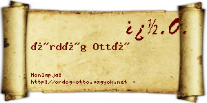 Ördög Ottó névjegykártya